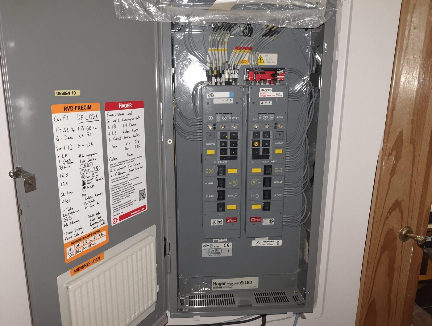 New 18th Edition Hager consumer unit, tidy metal enclosure, RCBOs labelled